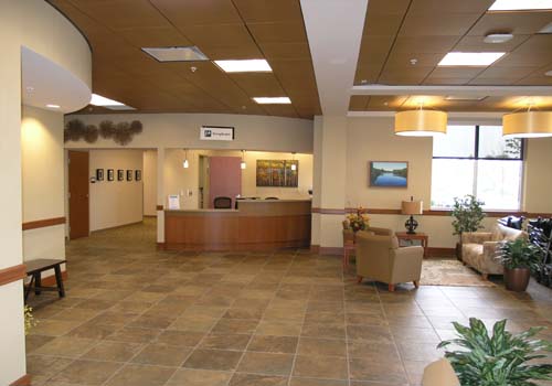 St. Luke's Hospital  Cancer Center Fit-out Main lobby reception desk